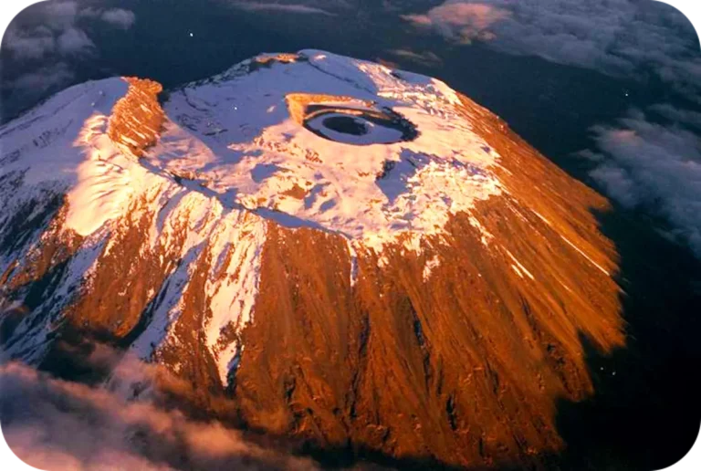 Kilimanjaro volcanoes from the air